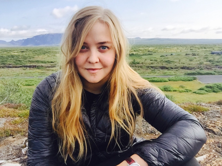 Katarina outdoors in a mountain landscape